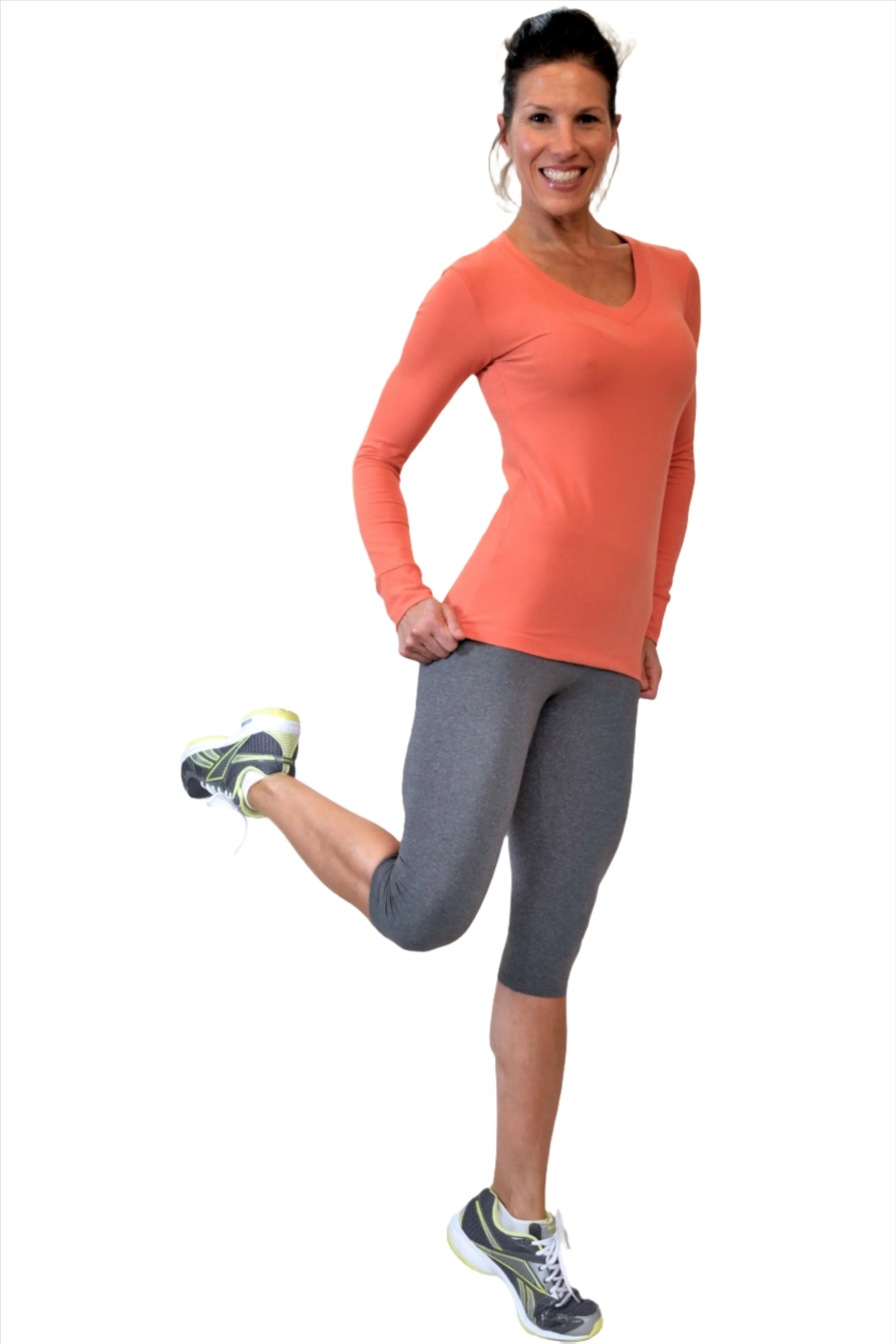One Step Ahead Brushed Supplex V Neck Long Sleeve Top 2015