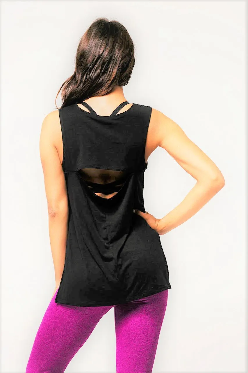 Onzie Hot Yoga Open Back Top 3059 Black