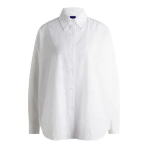 Oversize-fit blouse with devoré logo print