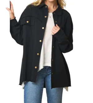 Peace Fringe Hem Top In Black