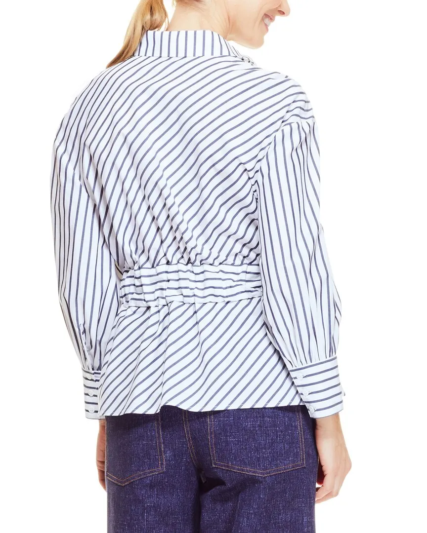 Pearl by Lela Rose Poplin Full Sleeve Belted Top