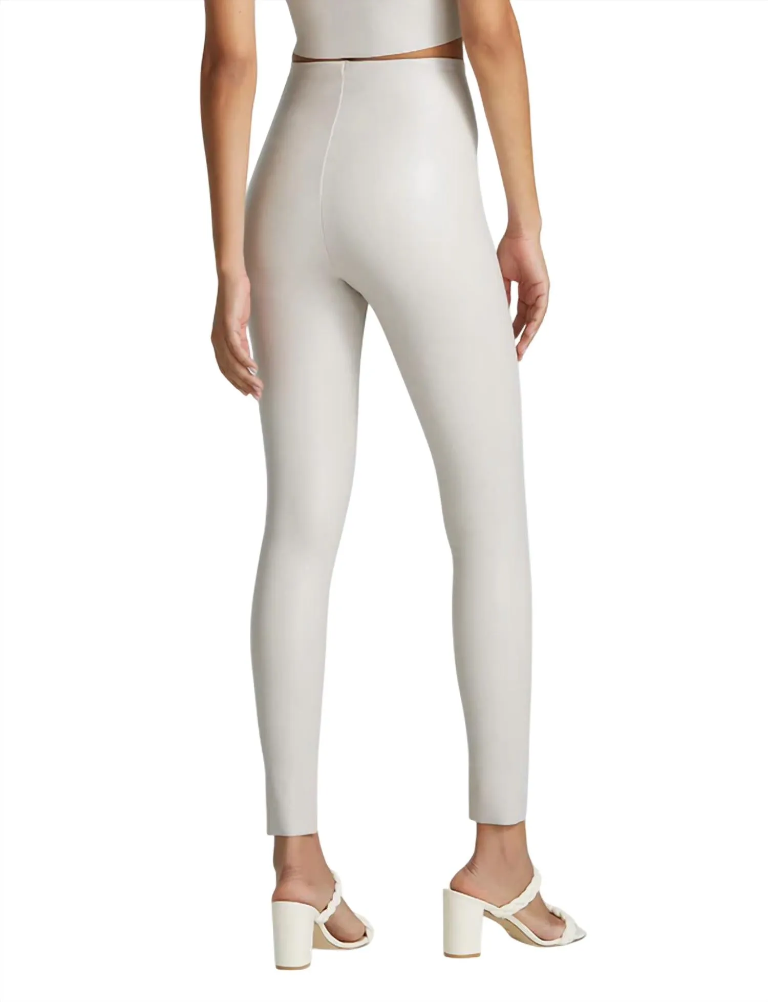 Perfect Control Faux Leather Leggings In Porcelain