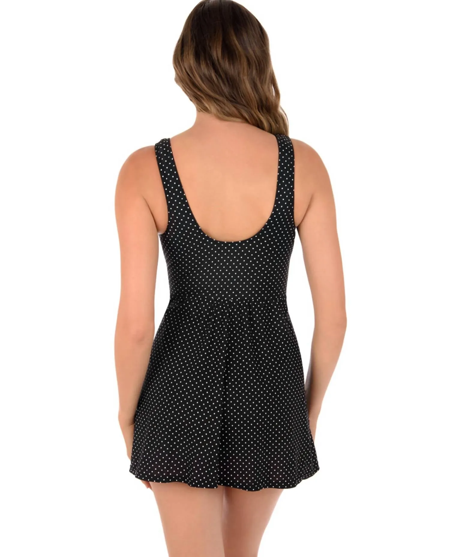 Pin Point Marais Knot Front Swimdress In Black White