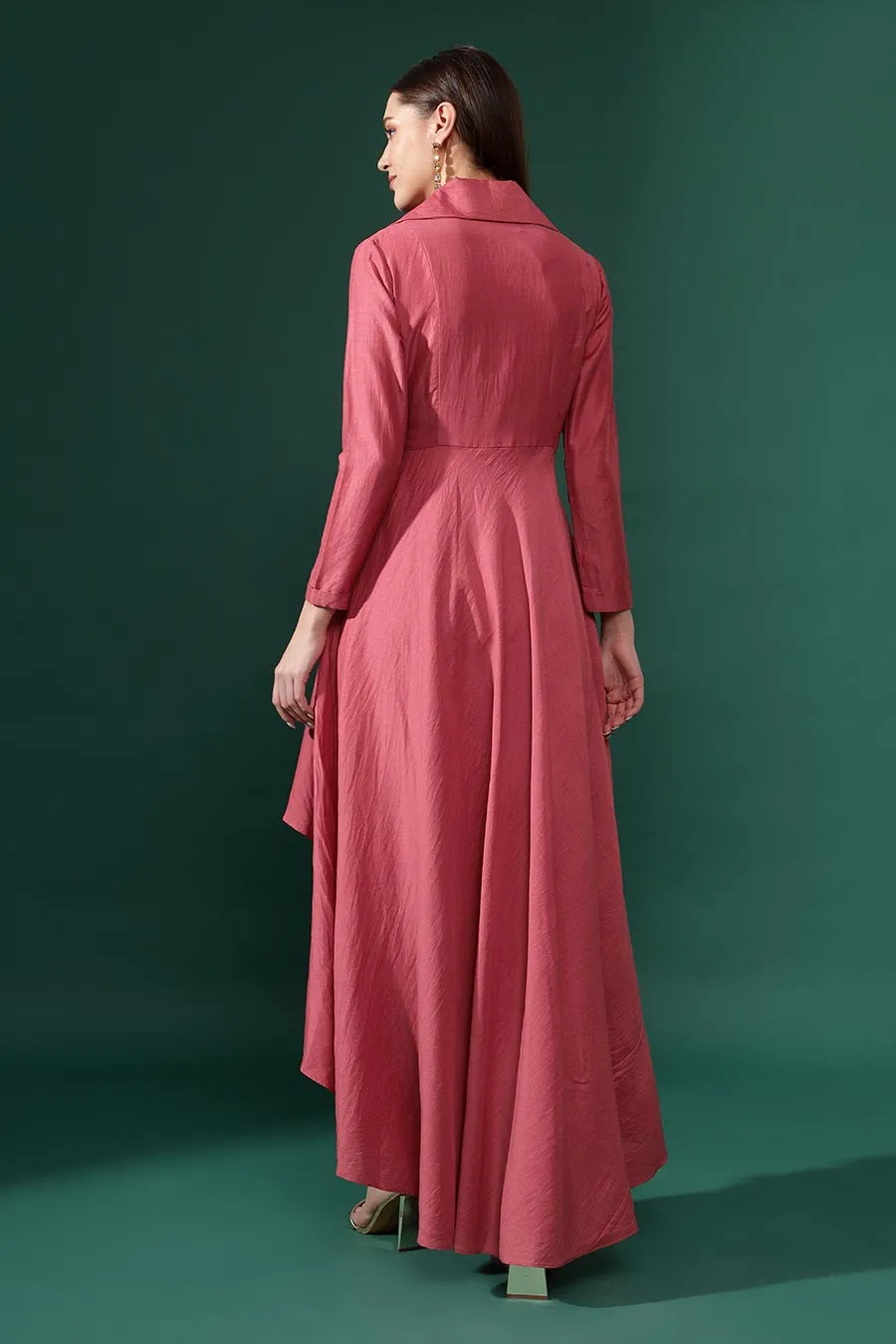 Pink Embroidered Cotton Silk Co-Ord Set