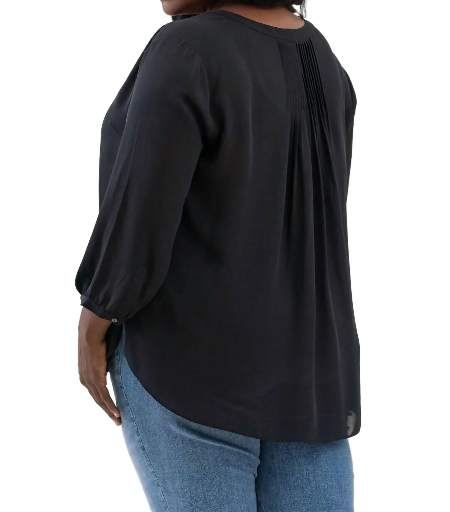 Pintuck Blouse - Plus In Black