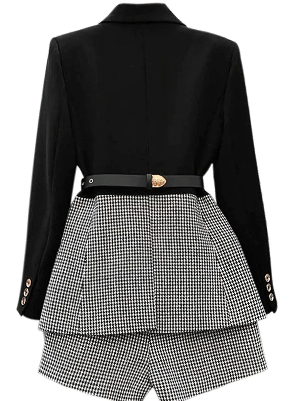 Plaid Blazer & Shorts Set