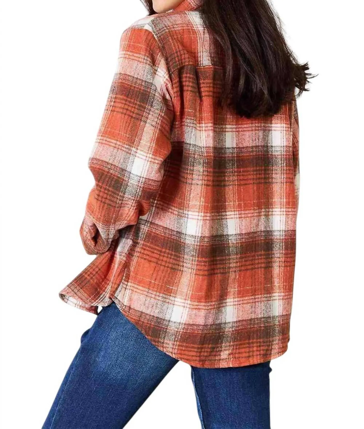 Plaid Button-Up Shirt With Contemporary Flair In Ochre