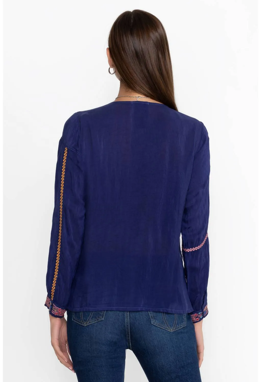 Primavera Catina Blouse In Beacon Blue