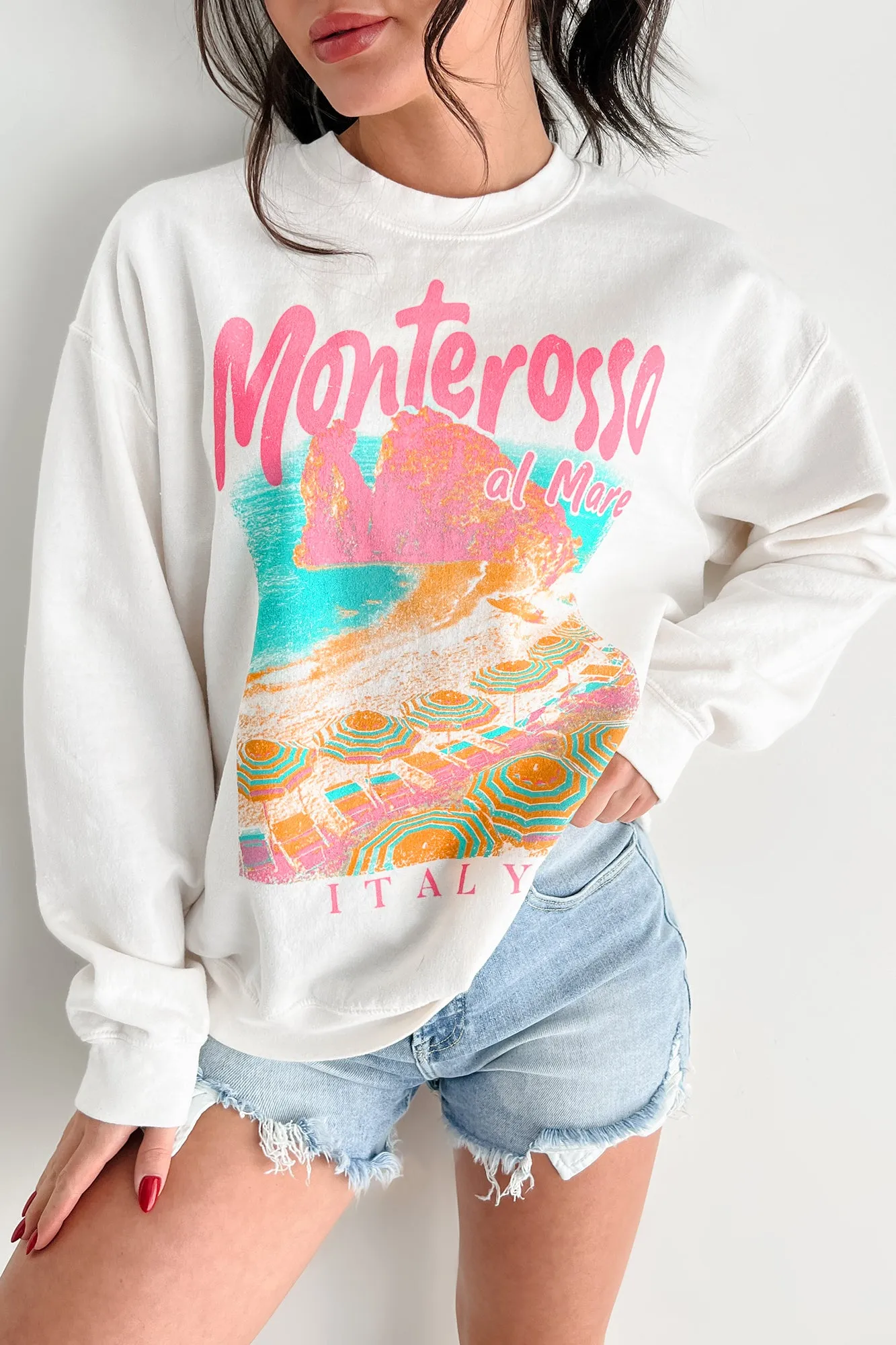 "Monterosso Italy" Graphic Sweatshirt (Ivory)