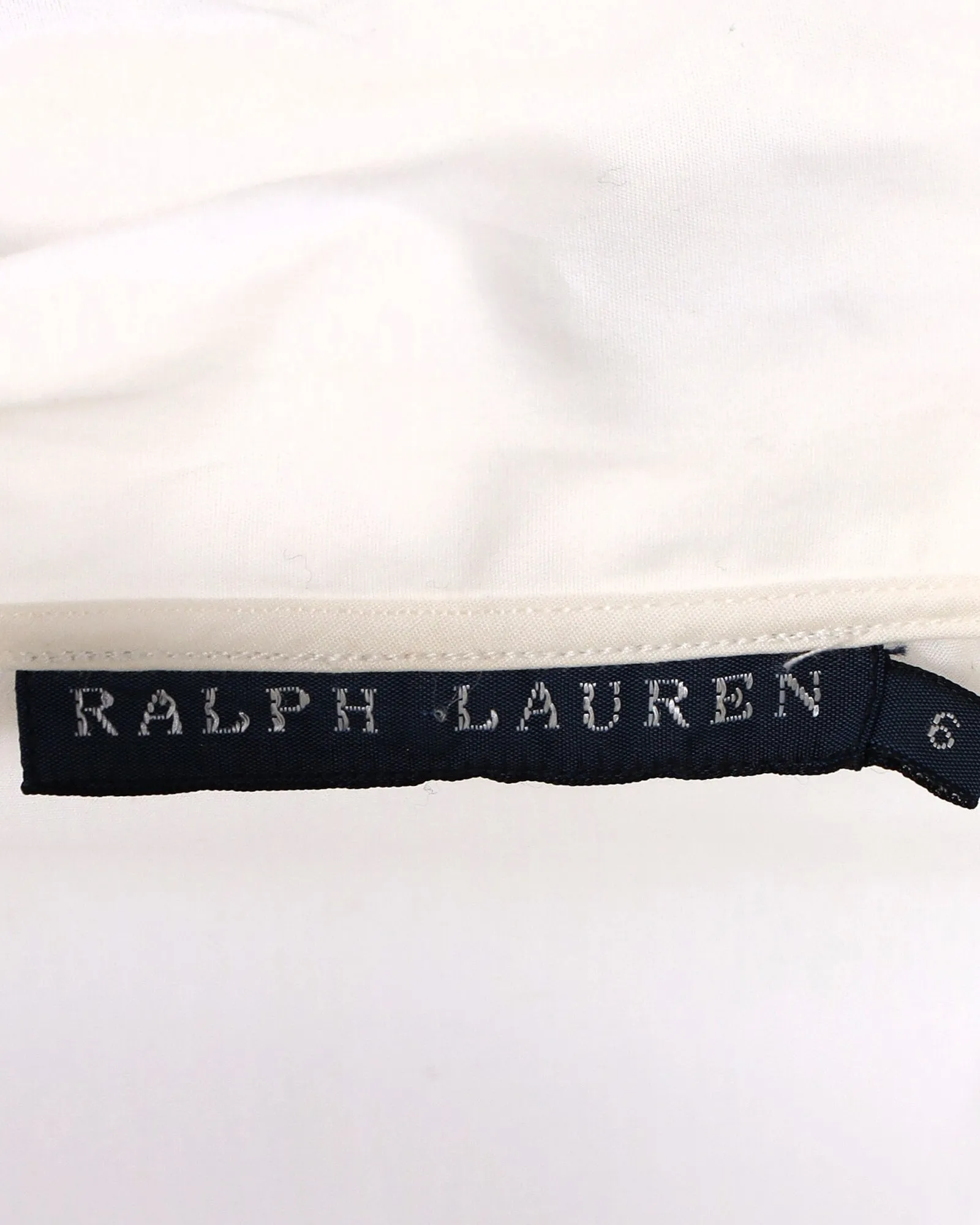 Ralph Lauren Ruffle Blouse in White Cotton