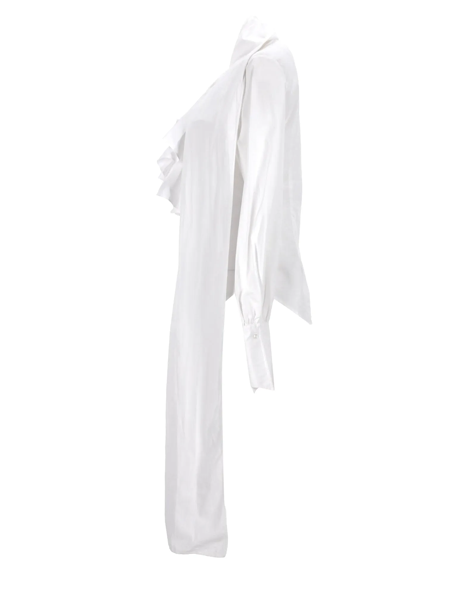 Ralph Lauren Ruffle Blouse in White Cotton