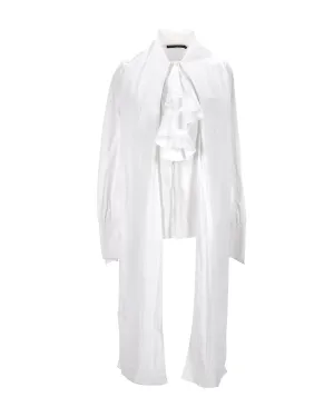 Ralph Lauren Ruffle Blouse in White Cotton