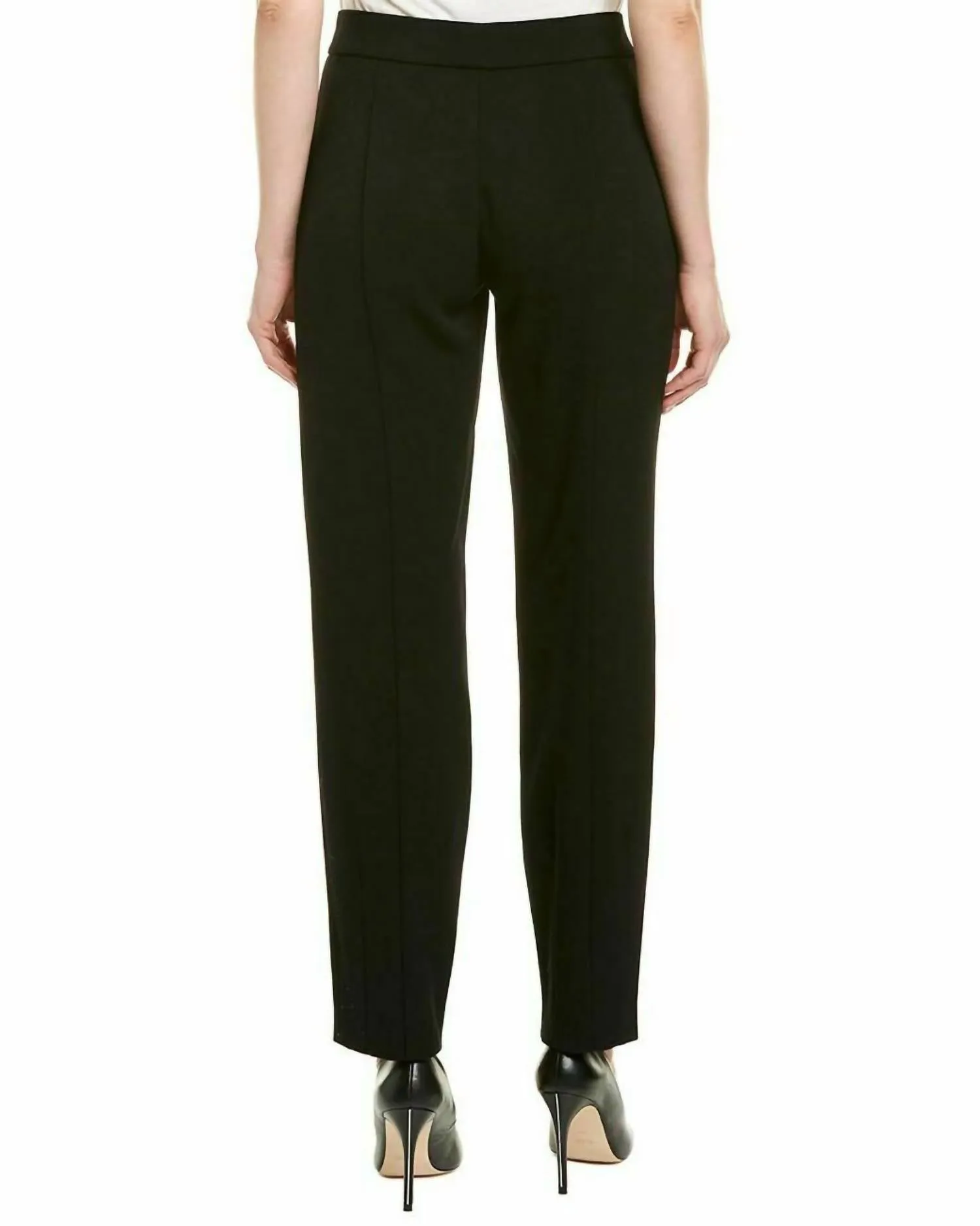 Refined Wool Seamed Slim Pants In Black