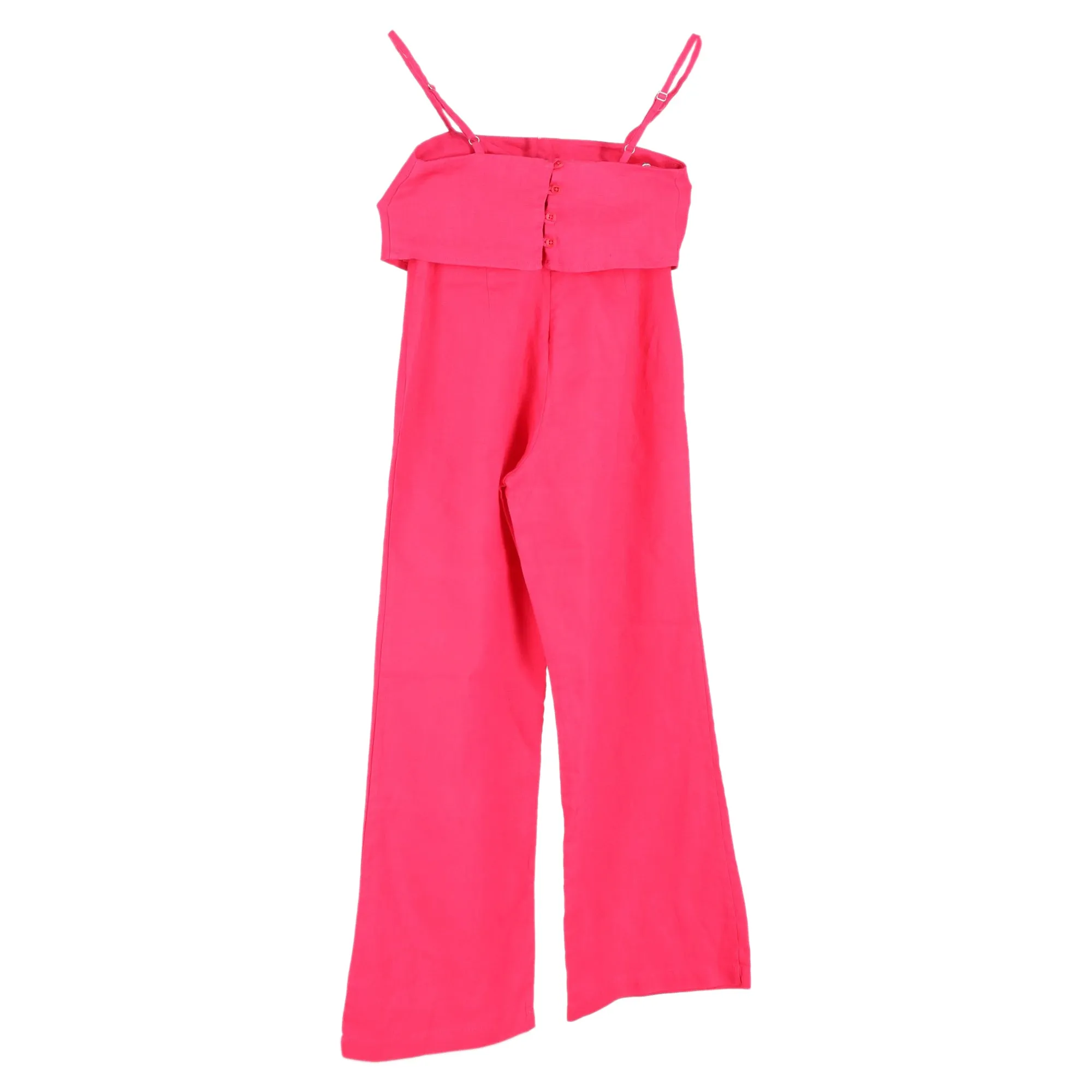 Reformation Sleeveless Top and Wide-Leg Pants Set in Pink Linen