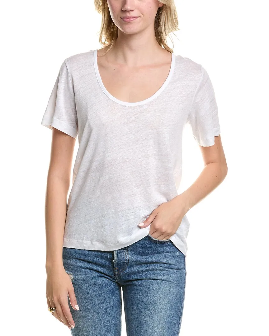 Reiss Frances Linen Scoop Neck Shirt