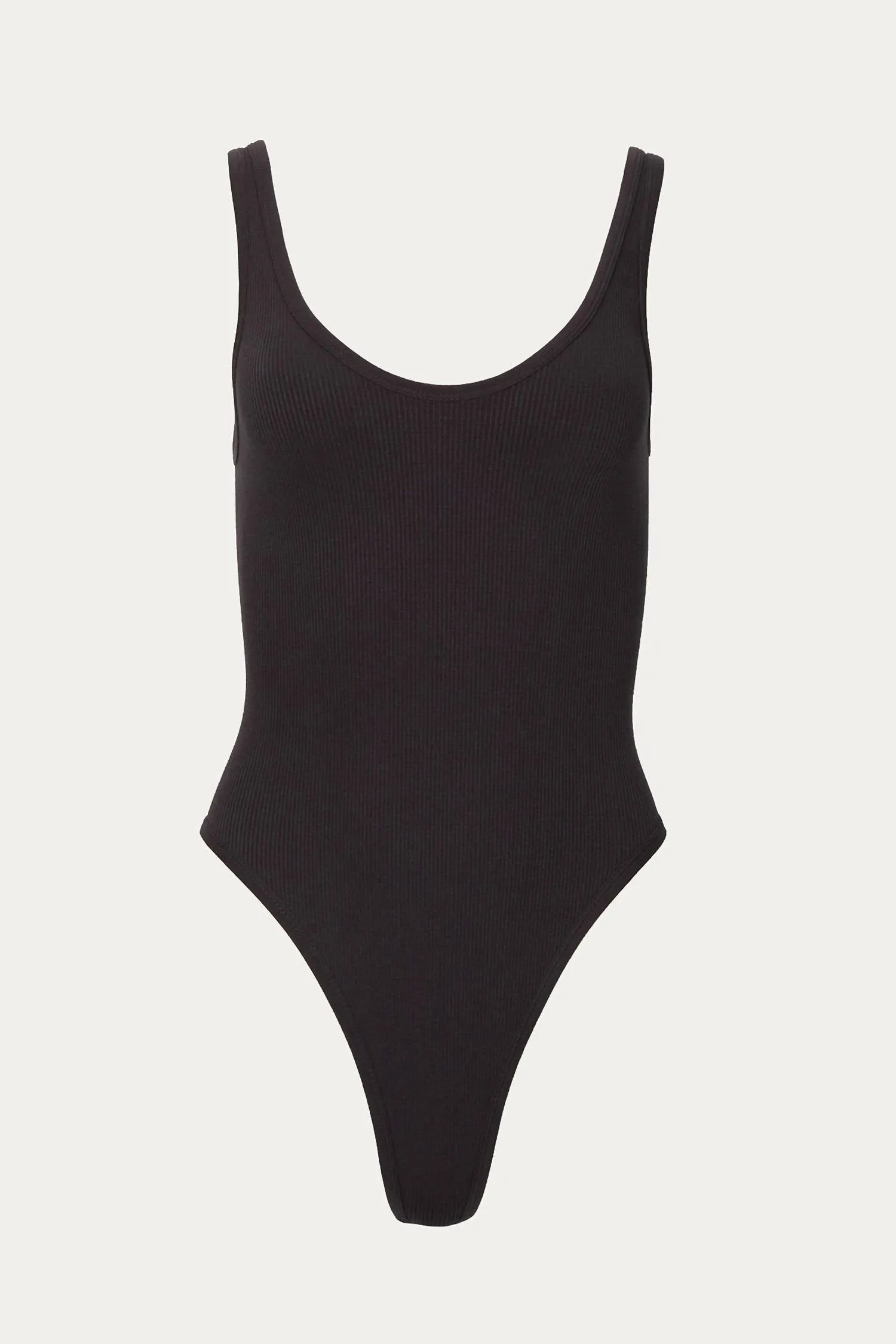 Ribbed Stretch-Modal Bodysuit In Black