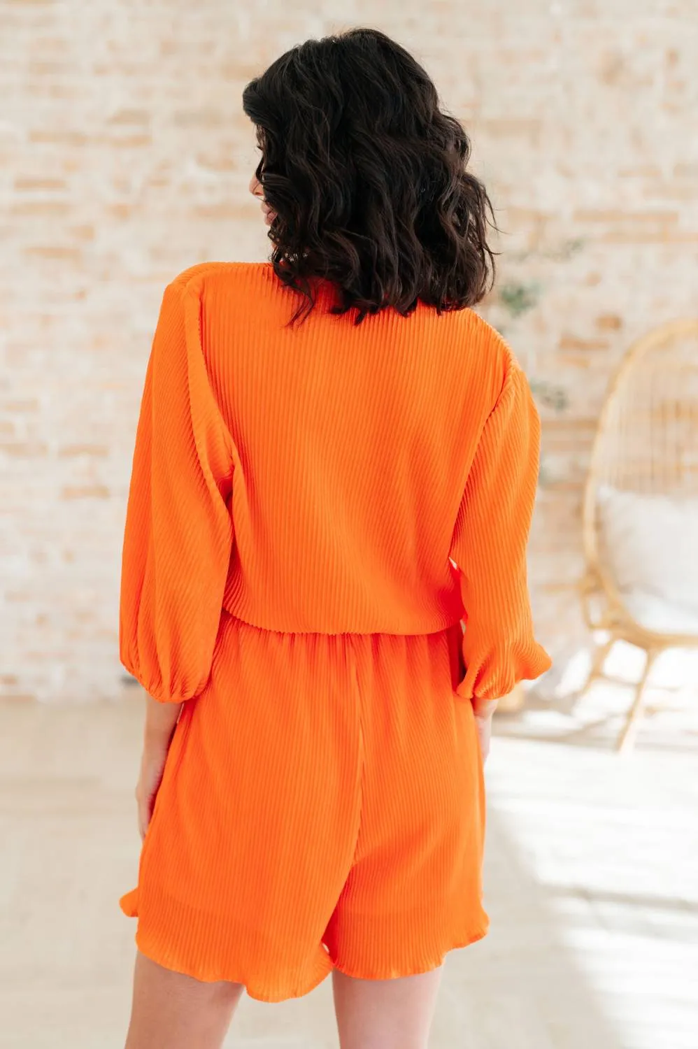 Roll With Me Romper In Tangerine