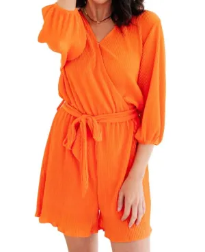 Roll With Me Romper In Tangerine