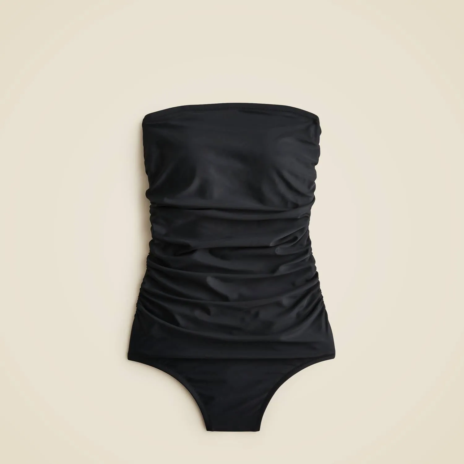 Ruched Bandeau One-Piece Swimsuit In Black