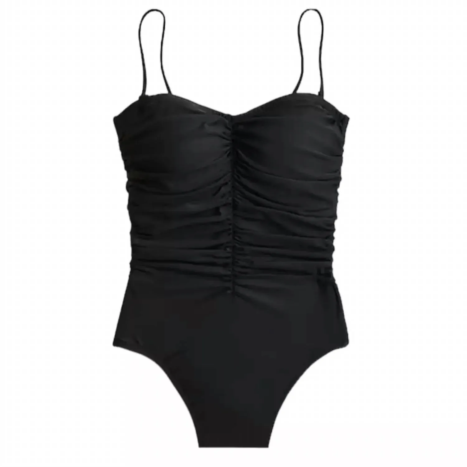 Ruched Sweetheart One Piece Swimsuit In Black
