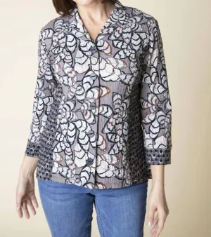 Rustling Leaves Princess Seamed Shirt In Driftwood