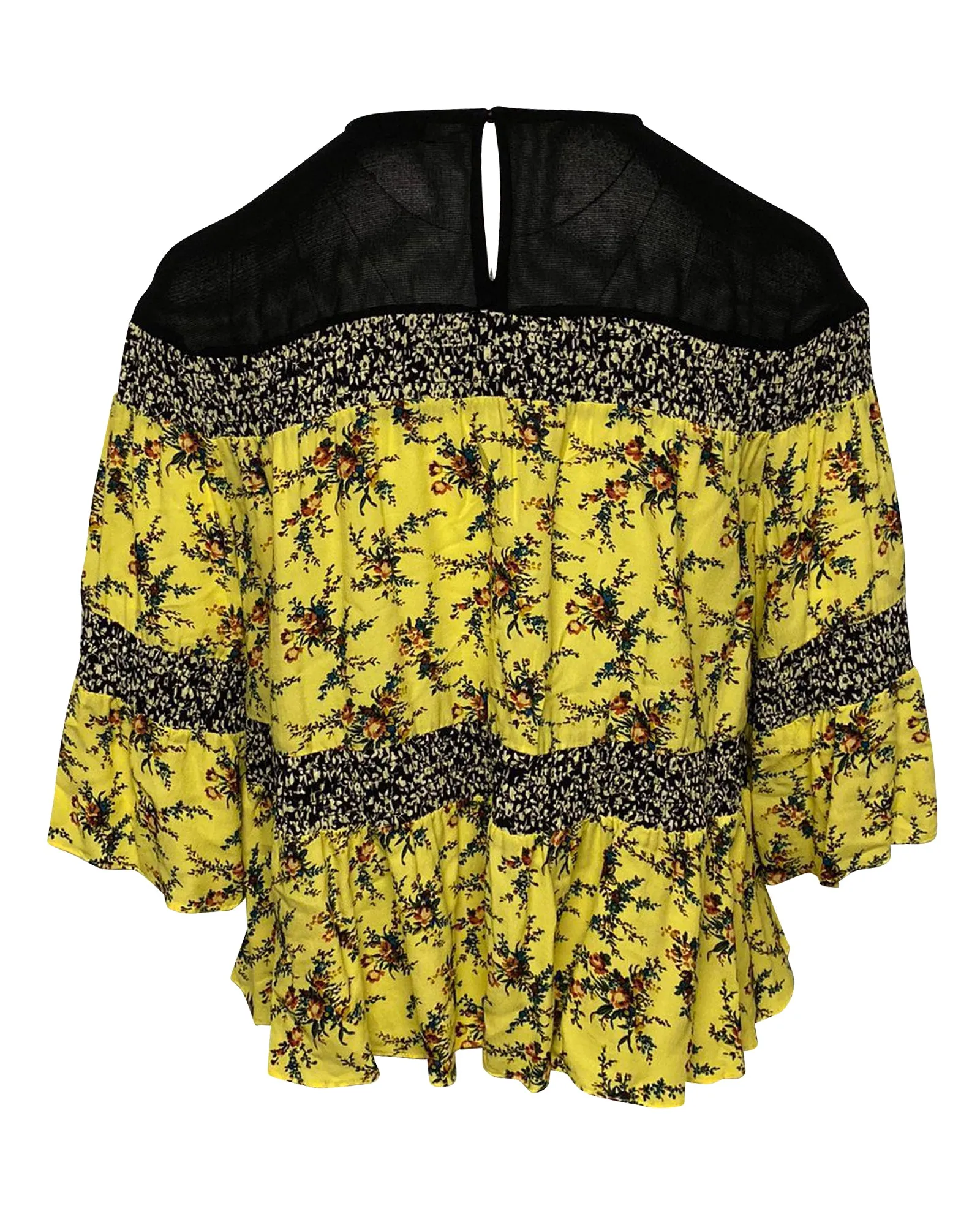 Sandro Ruched Blouse in Yellow Viscose