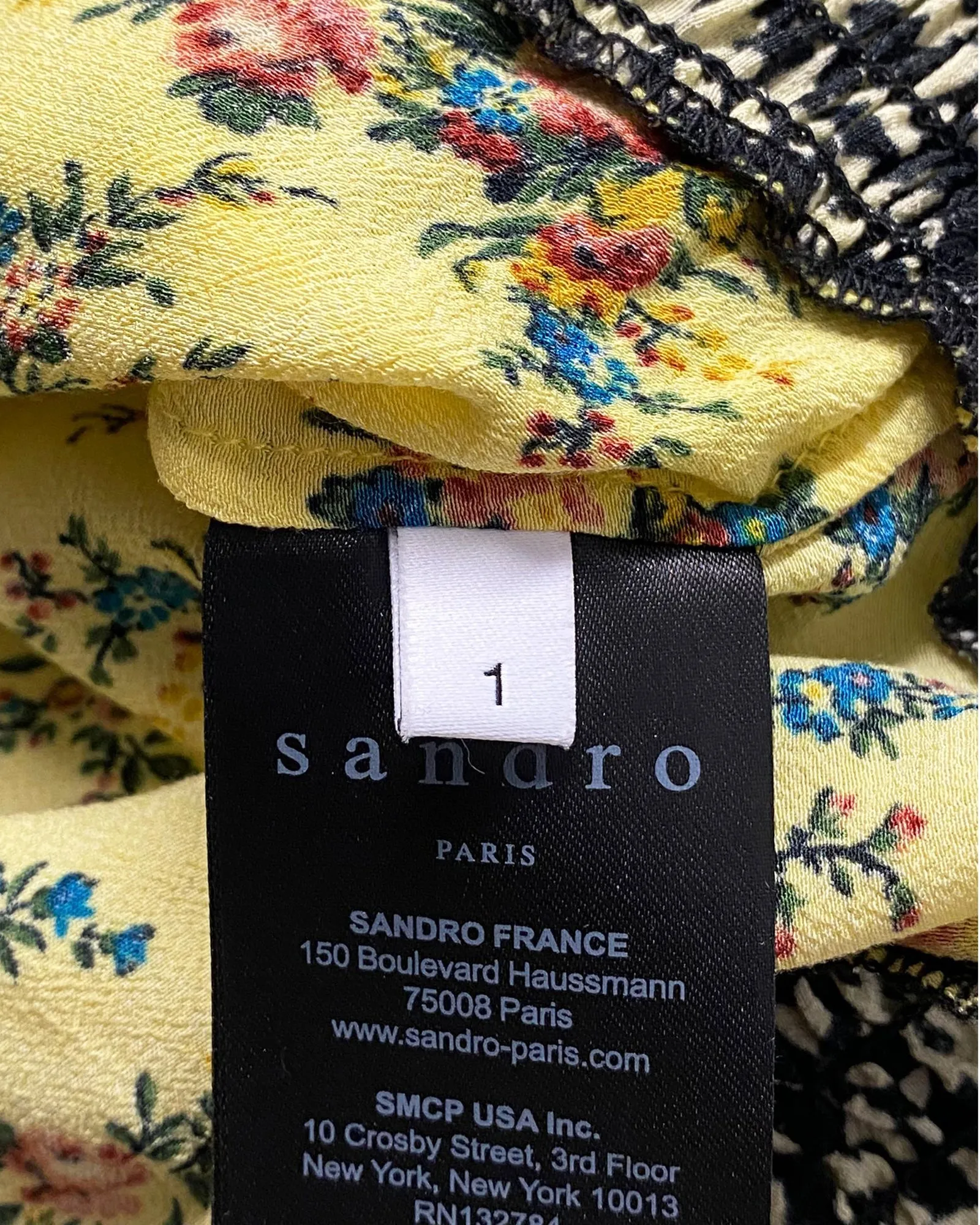 Sandro Ruched Blouse in Yellow Viscose