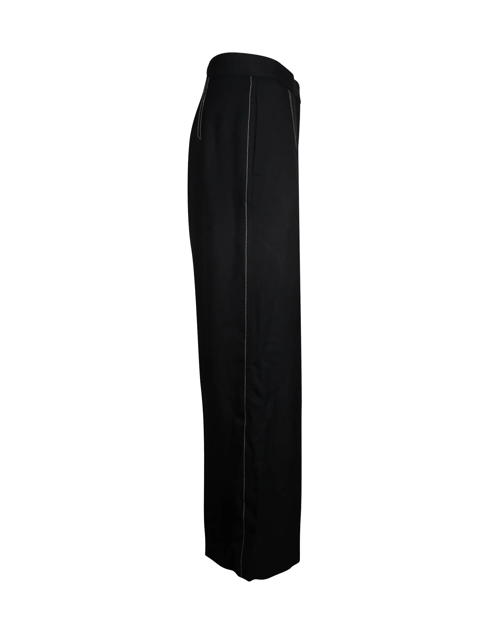 Sandro Straight-Leg Pants in Black Viscose