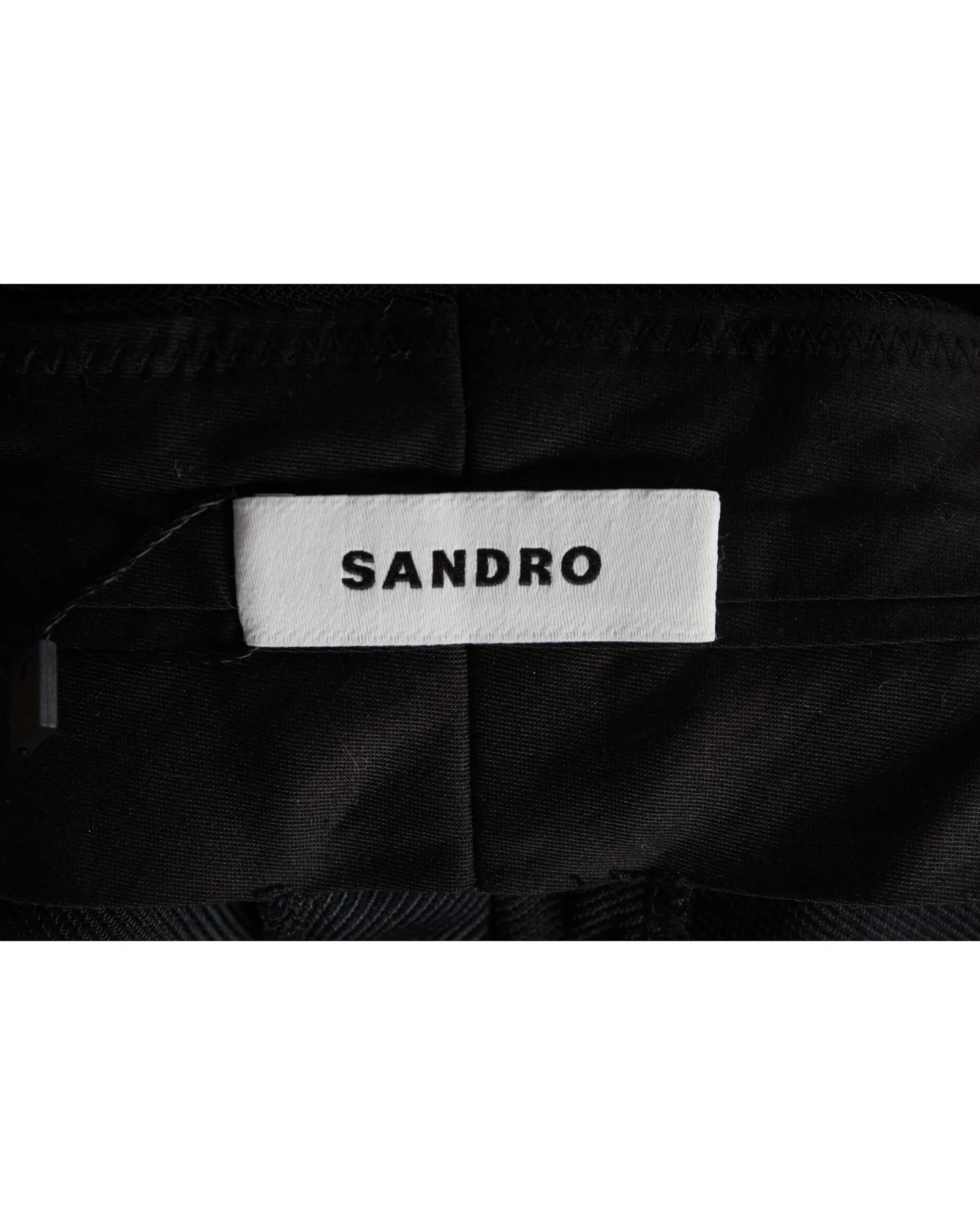 Sandro Straight-Leg Pants in Black Viscose