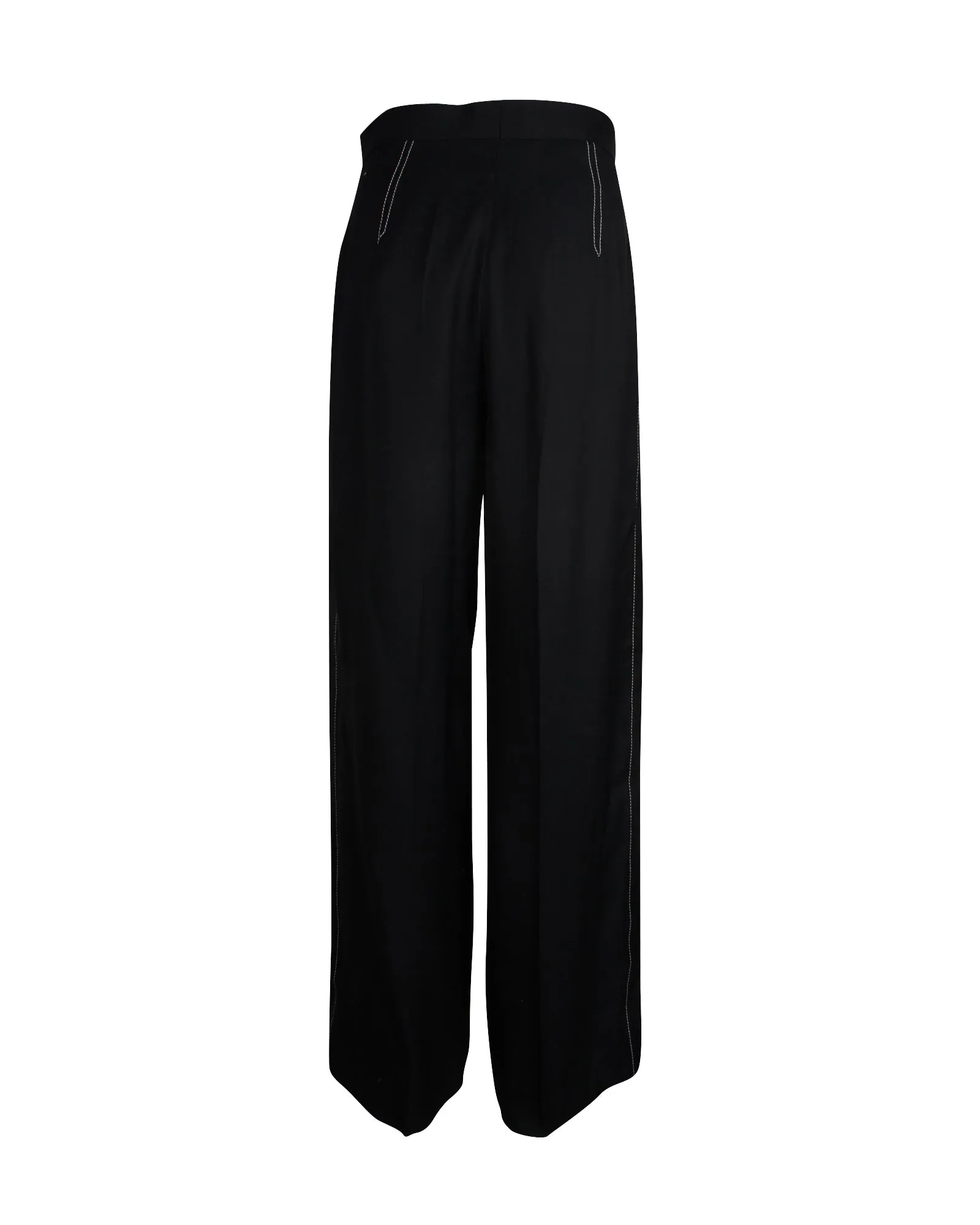Sandro Straight-Leg Pants in Black Viscose