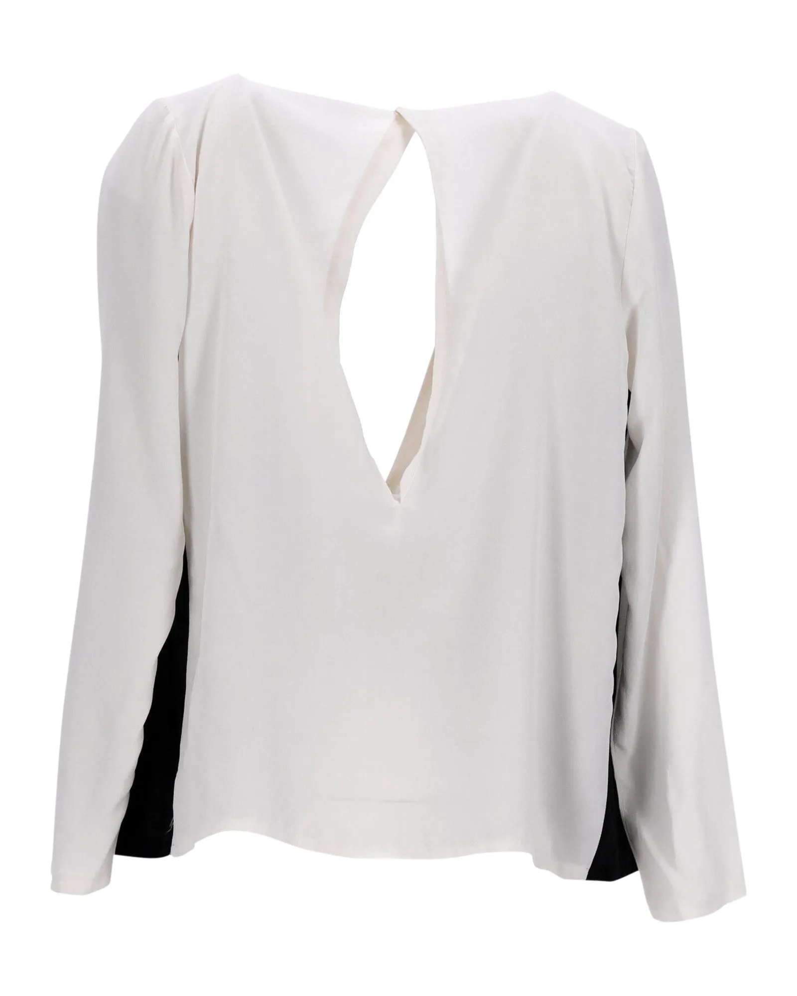 Sandro V-Neck Blouse in Grey Silk