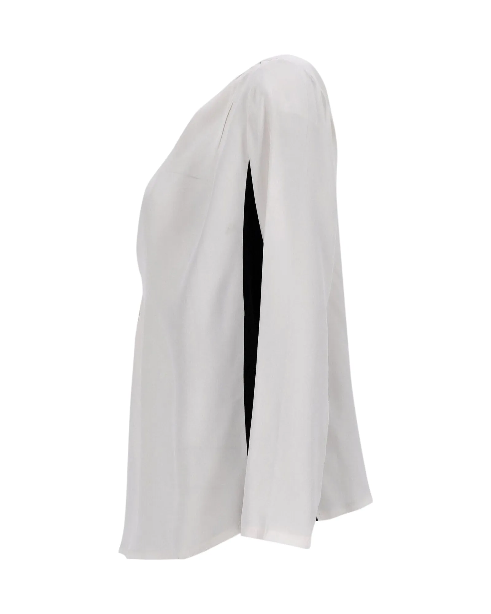 Sandro V-Neck Blouse in Grey Silk