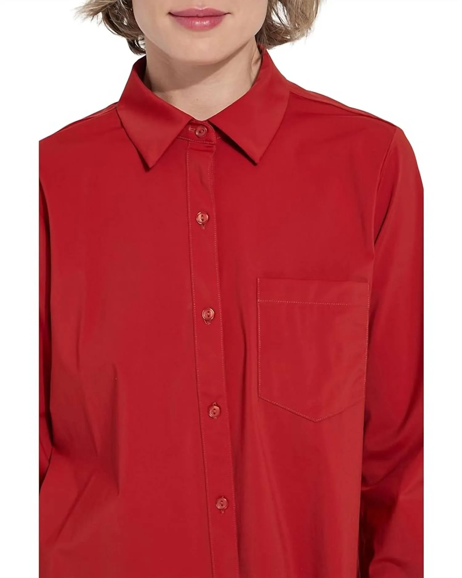 Schiffer Button Down In Matte Red