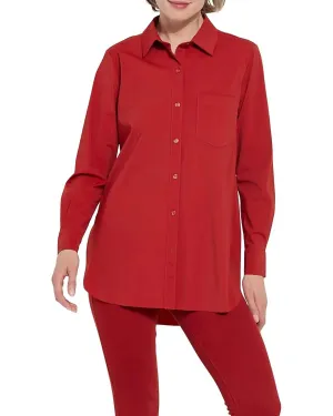 Schiffer Button Down In Matte Red