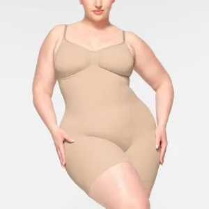 Seamless Sculpt Mid Thigh Bodysuit In Mica