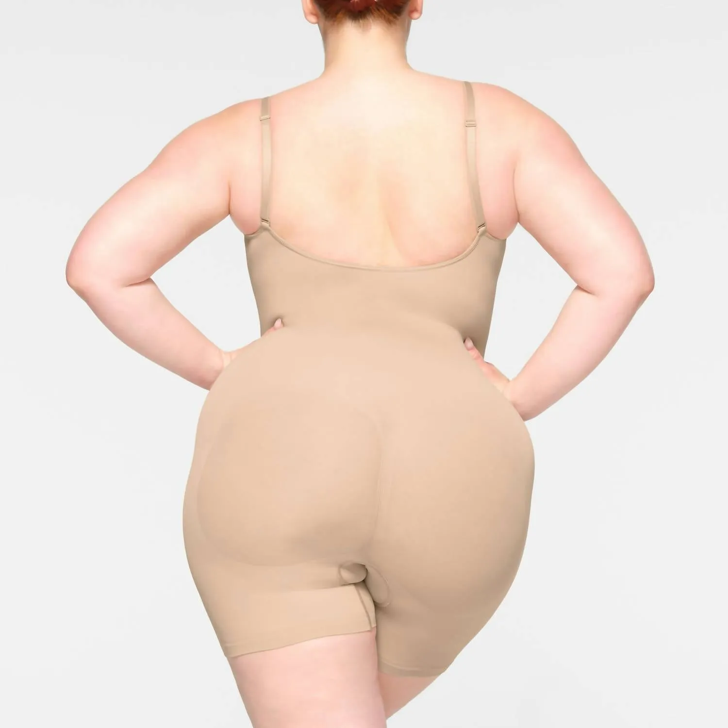 Seamless Sculpt Mid Thigh Bodysuit In Mica