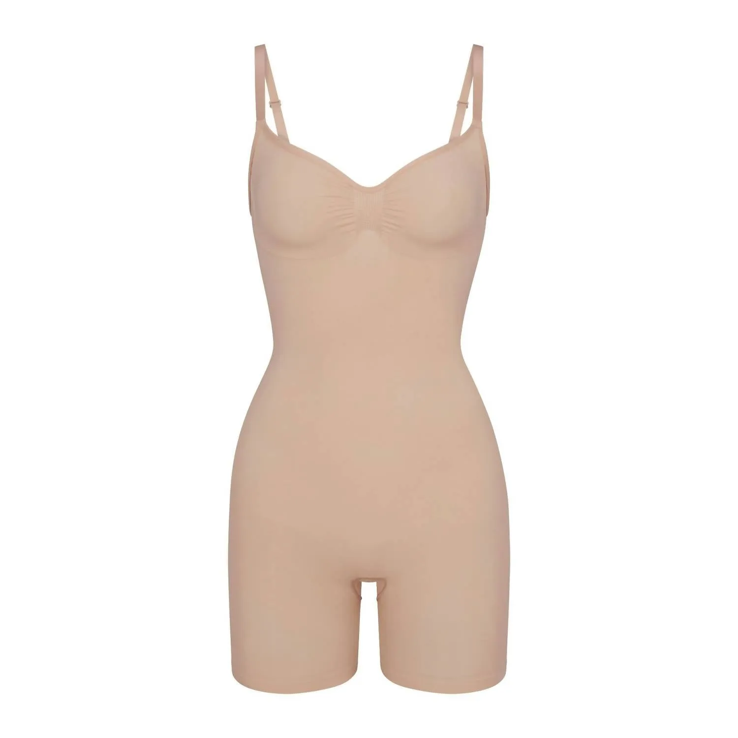 Seamless Sculpt Mid Thigh Bodysuit In Mica