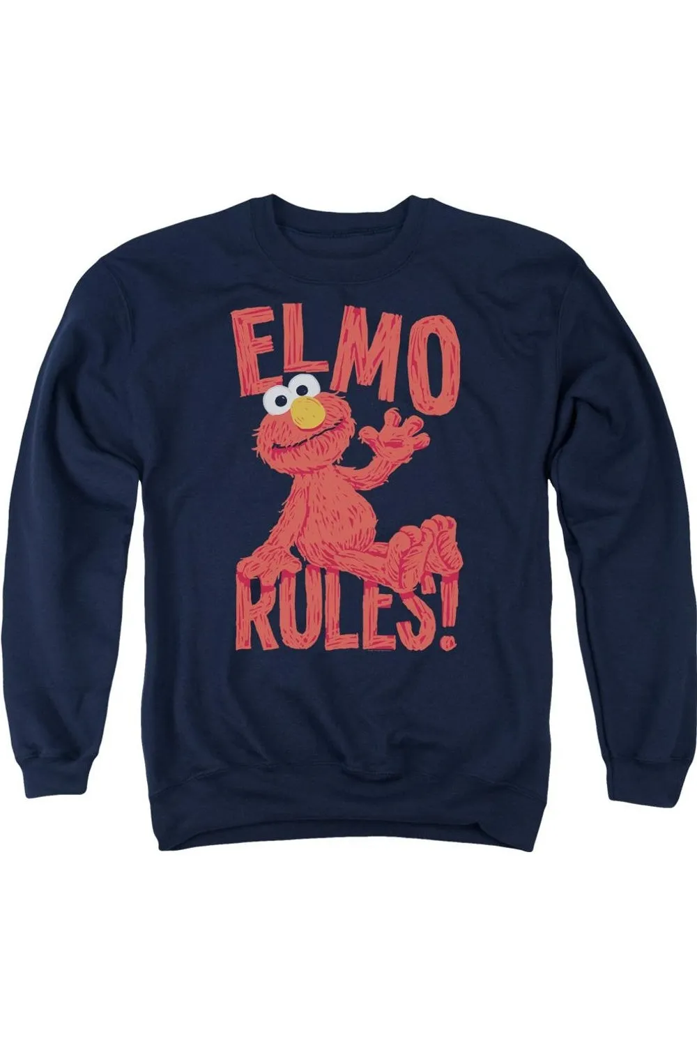 Sesame Street Elmo Rules Adult Crewneck Sweatshirt