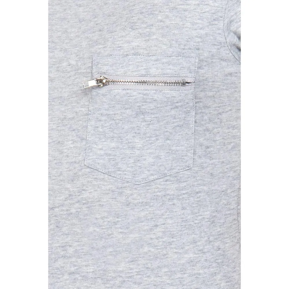 Short Slv Top W/zipper Pocket