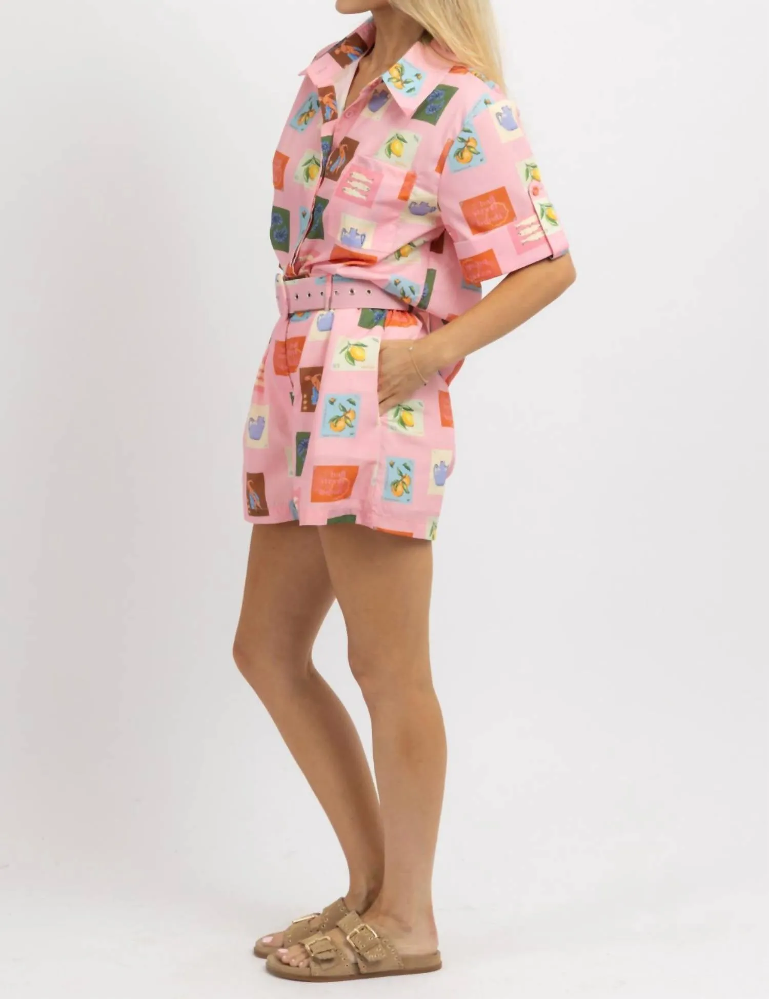 Sightsee Print Short Set In Pint