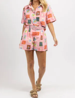 Sightsee Print Short Set In Pint