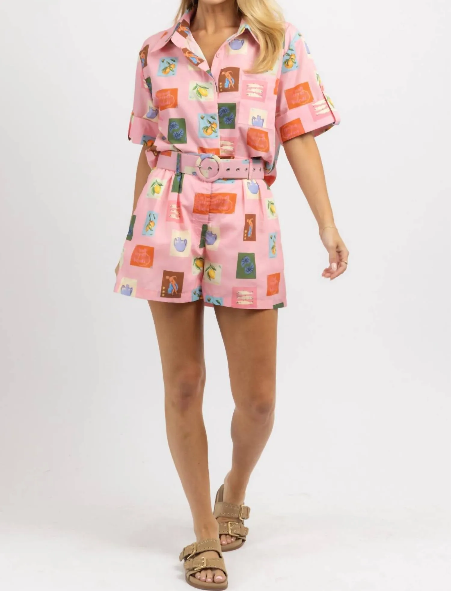 Sightsee Print Short Set In Pint