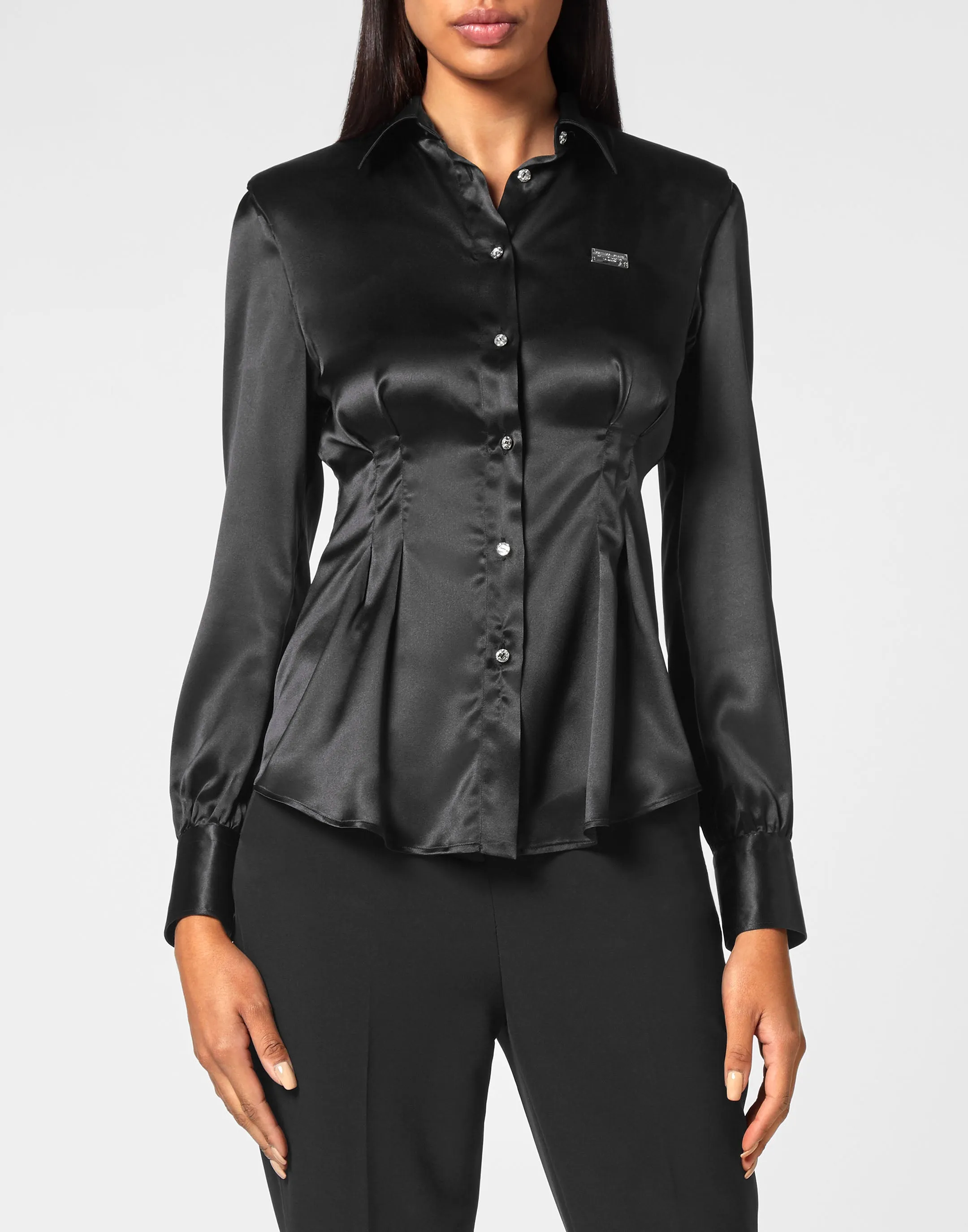 Silk Padded Shoulder Shirt