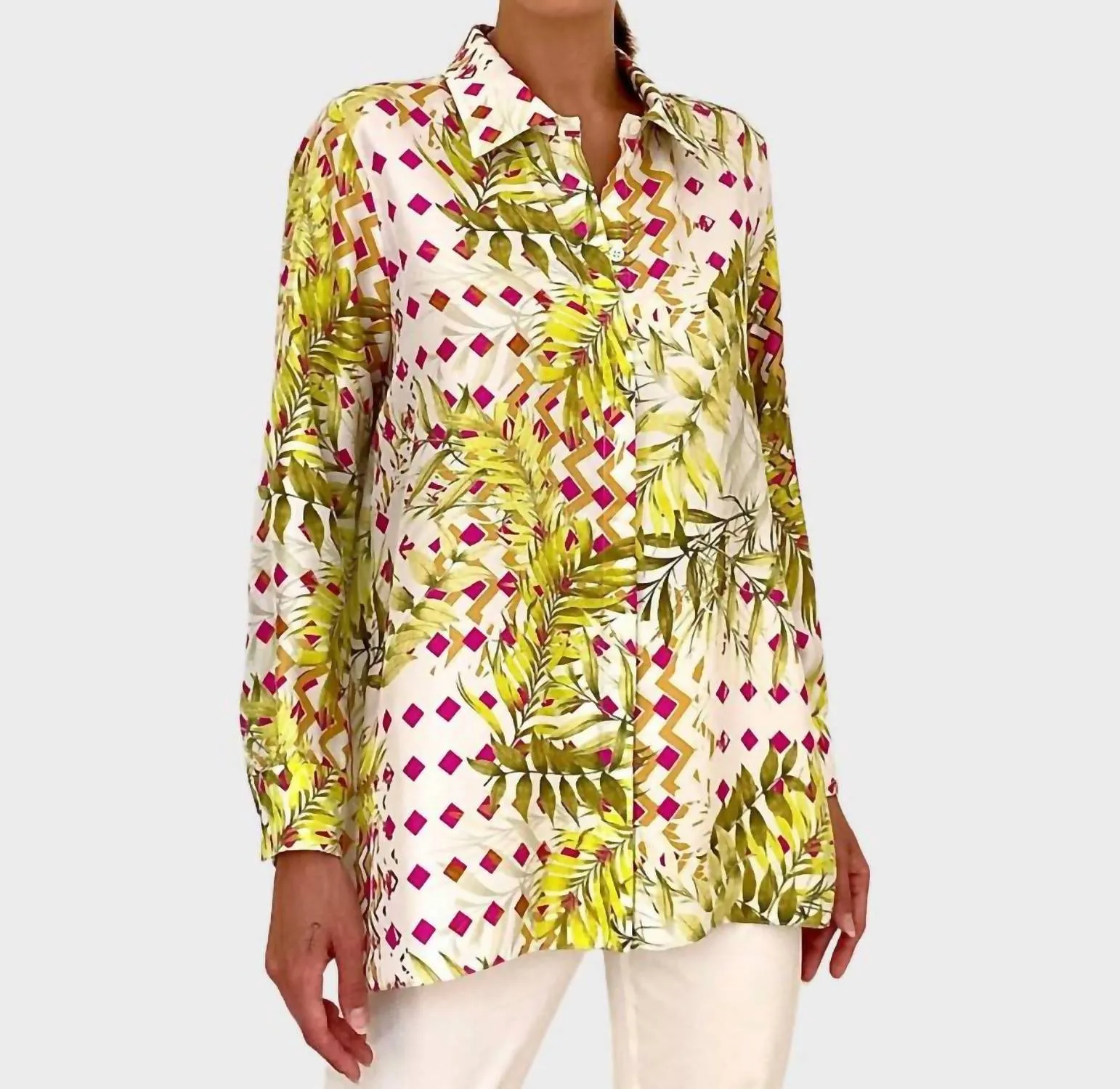 Silk Printed Shirt In Multi