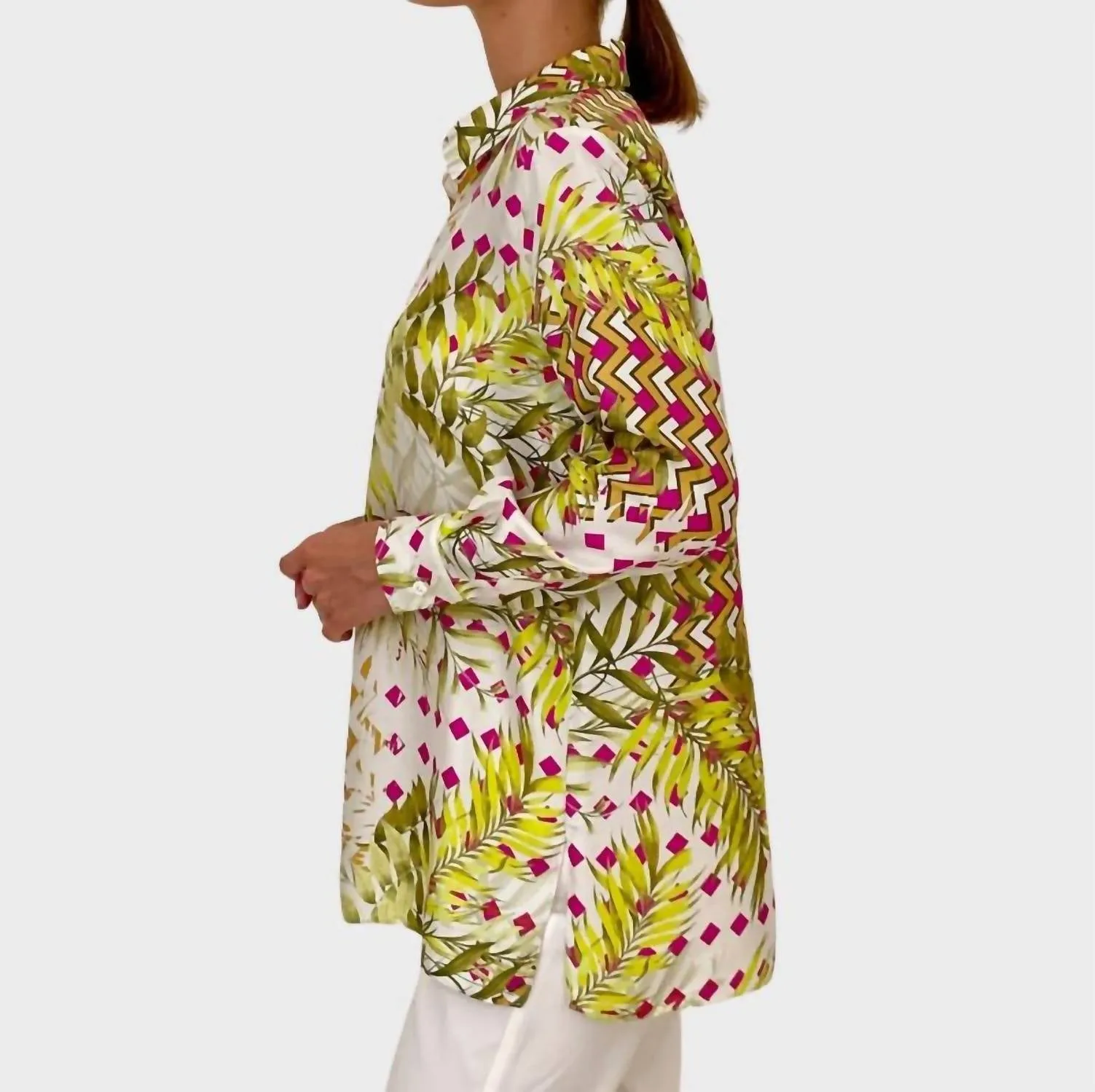 Silk Printed Shirt In Multi