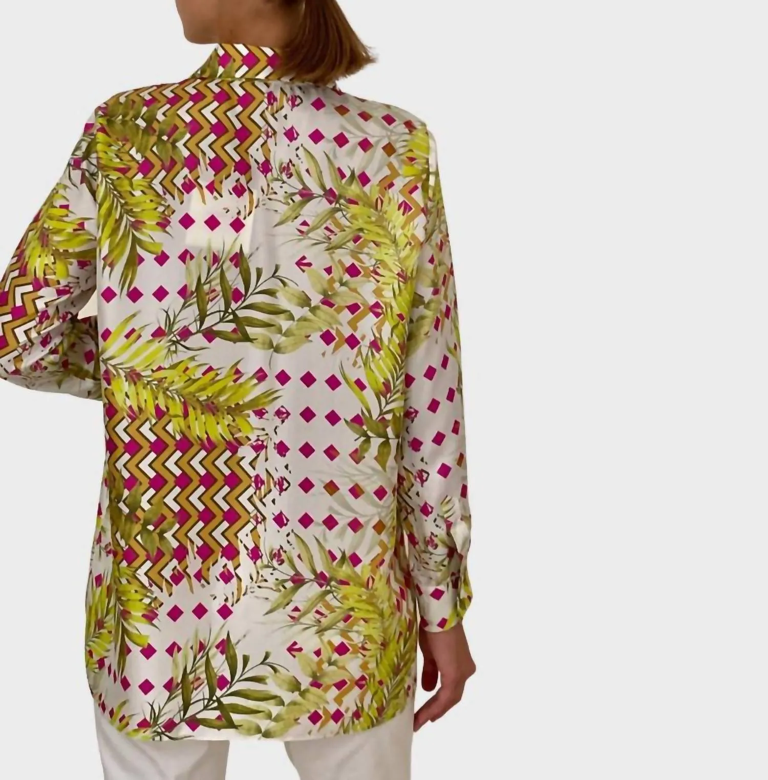 Silk Printed Shirt In Multi
