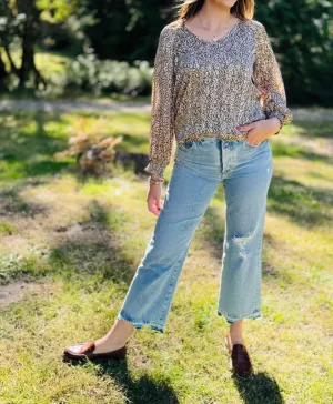 Smocked Blouse In Dimensions Print