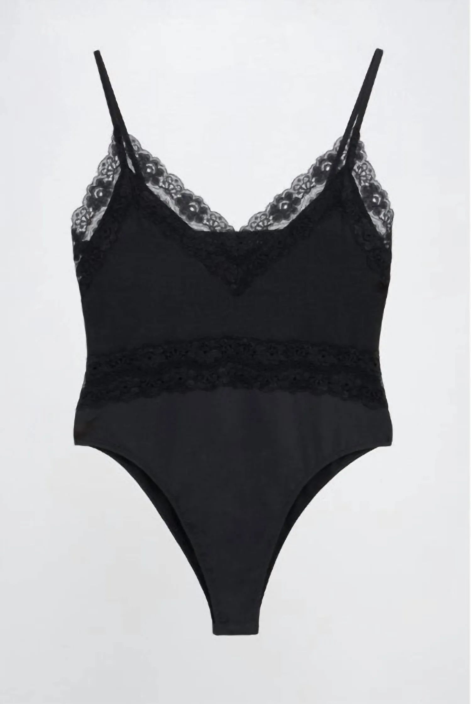 Spaghetti Strap Bodysuit In Black