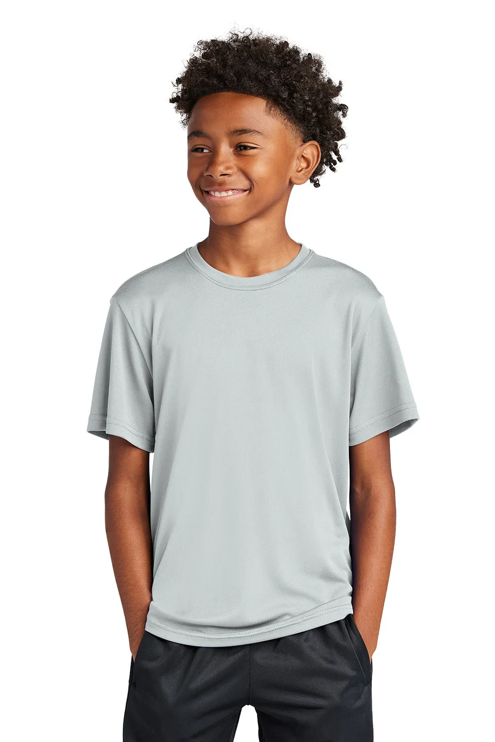 Sport-Tek Youth Competitor Moisture Wicking Short Sleeve Crewneck T-Shirt - Silver Grey