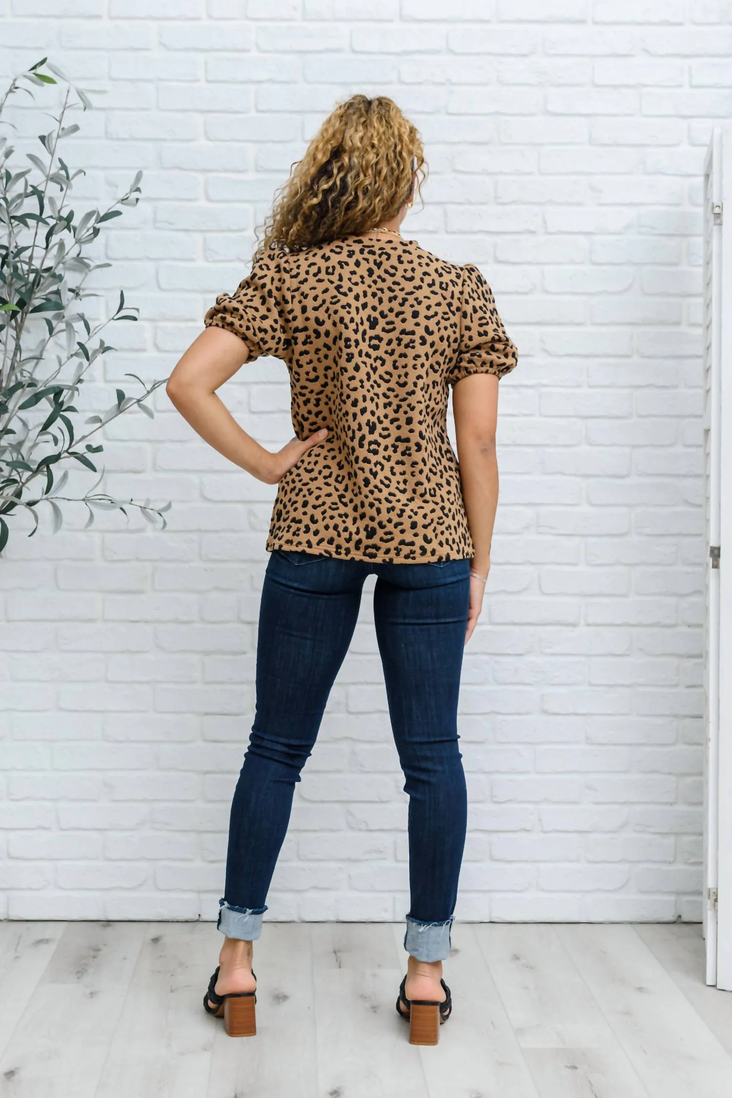 Spotted Animal Print Blouse In Brown